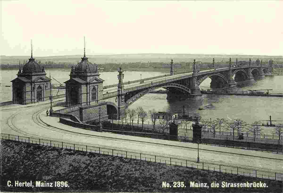 Mainz. Die Straßenbrücke, 1896