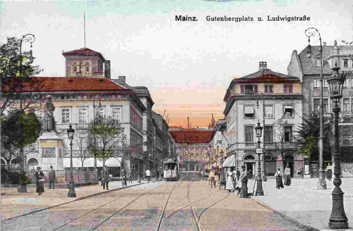Mainz. Gutenbergplatz und Ludwigstraße