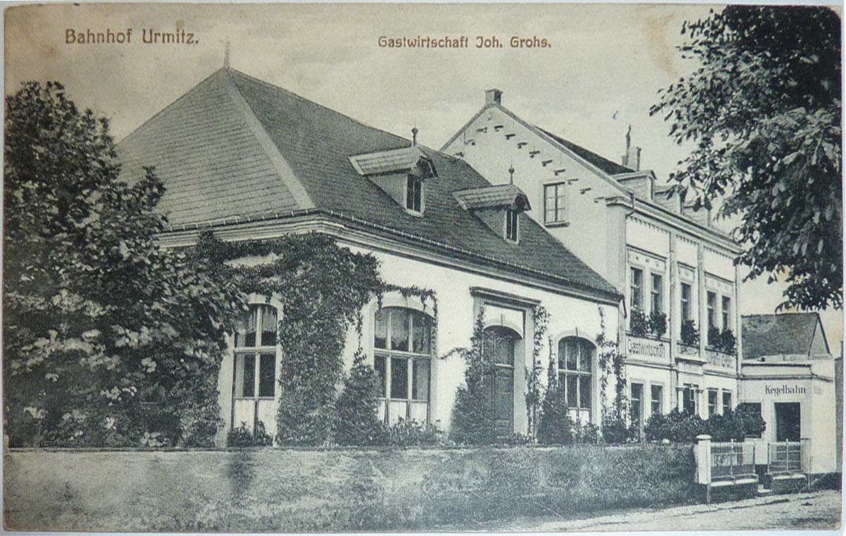 Mülheim-Kärlich. Urmitz Bahnhof - Gastwirtschaft von Johann Grohs, 1916