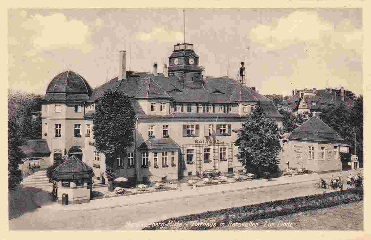 Markkleeberg. Oetzsch (Markkleeberg-Mitte) - Rathaus mit Gasthaus 'Zur Linde'