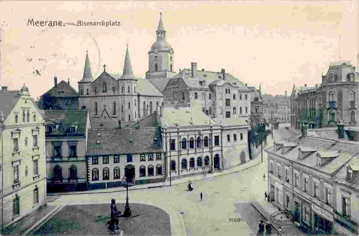 Meerane. Bismarckplatz, 1911
