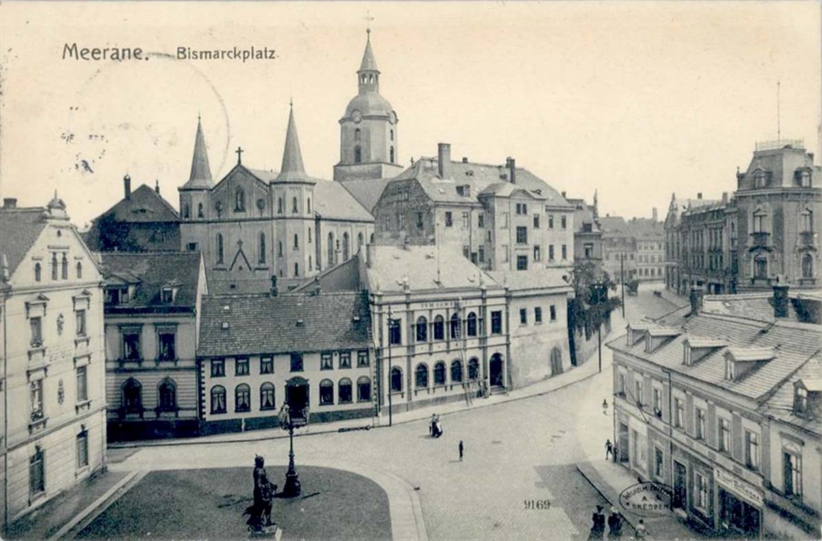 Meerane. Bismarckplatz, 1911