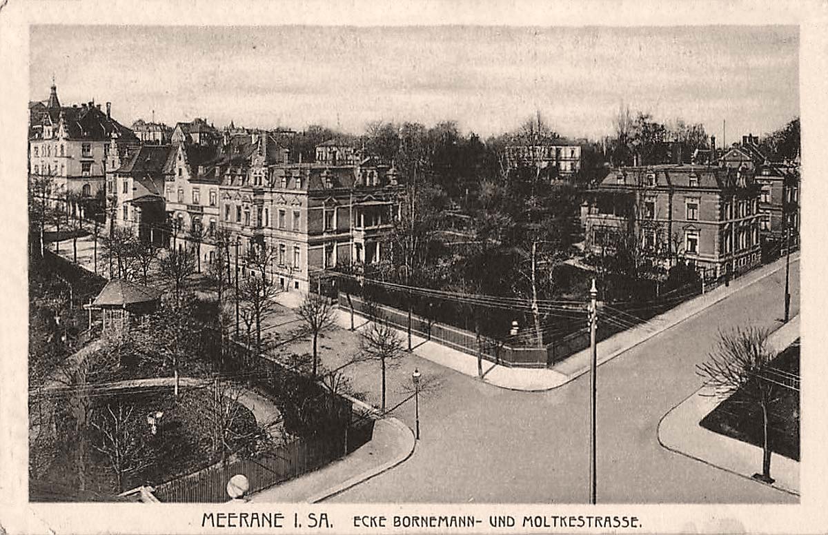Meerane. Ecke Bornemannstraße und Moltkestraße, 1917