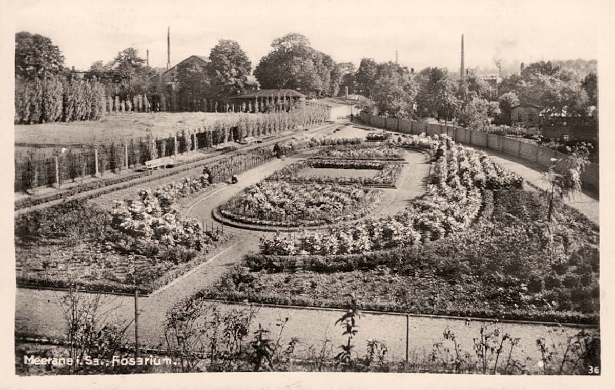 Meerane. Rosarium, Garten, 1943
