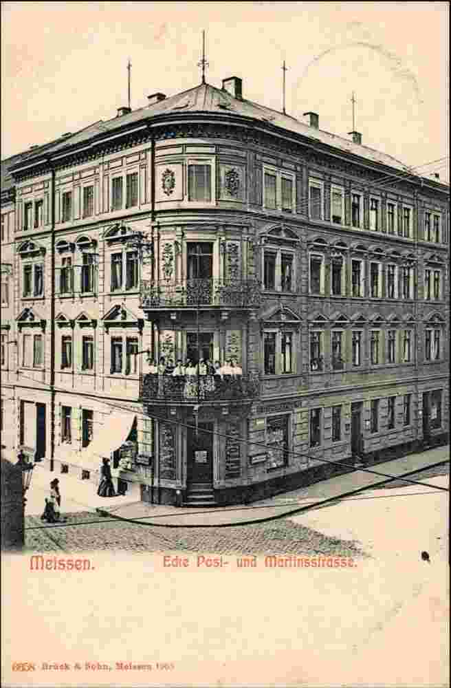 Meißen. Ecke Martinstraße und Poststraße, 1905