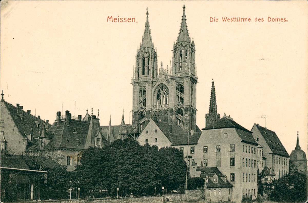 Meißen. Westtürme des Domes, 1910