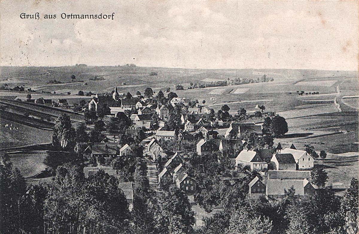 Mülsen. Ortmannsdorf - Blick auf Dorf