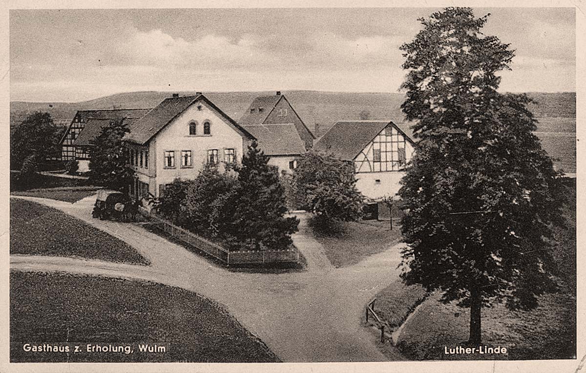 Mülsen. Wulm - Gasthof und Luther-Linde, 1942