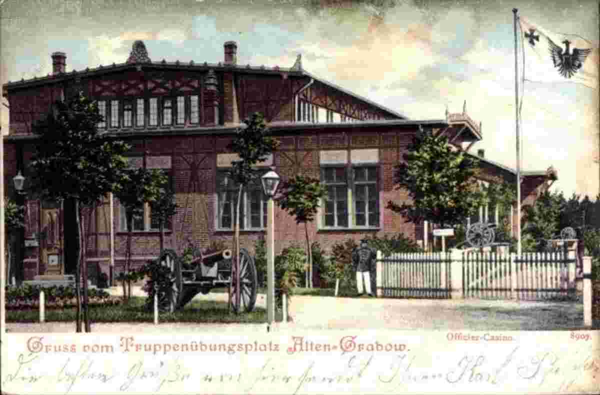 Möckern. Altengrabow - Truppenübungsplatz, Offizier Kasino, Geschütz, 1906
