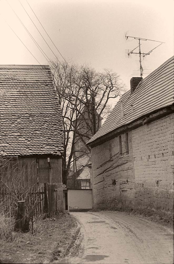 Molauer Land. Abtlöbnitz - Blick auf dorfstraße, 1988