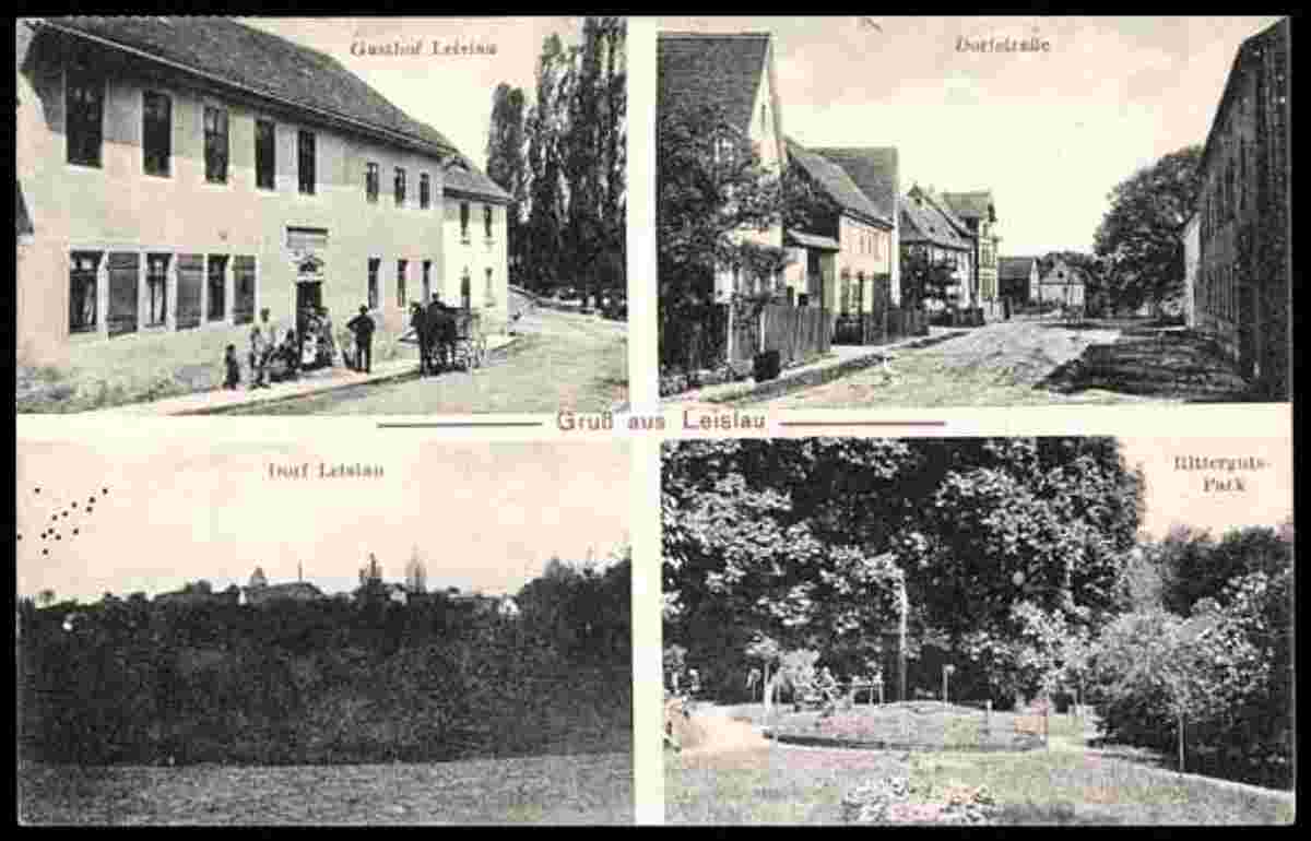 Molauer Land. Leislau - Gasthof, Rittergut Park, 1910