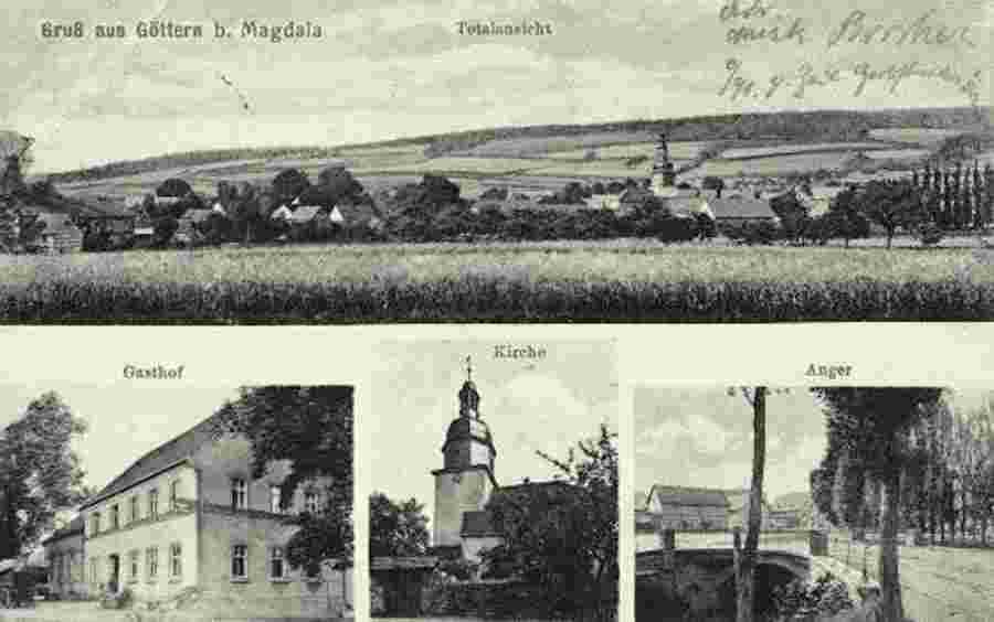 Magdala. Gasthof, Kirche und Anger