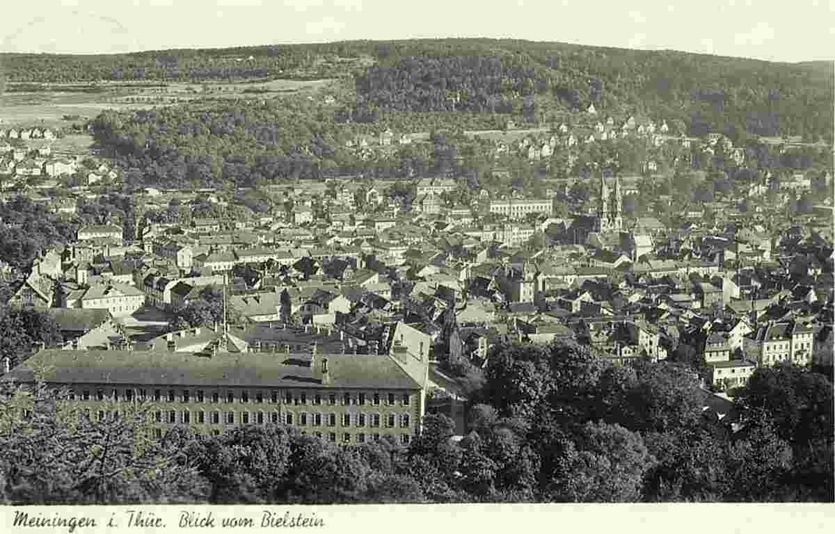 Meiningen. Panorama der Stadt