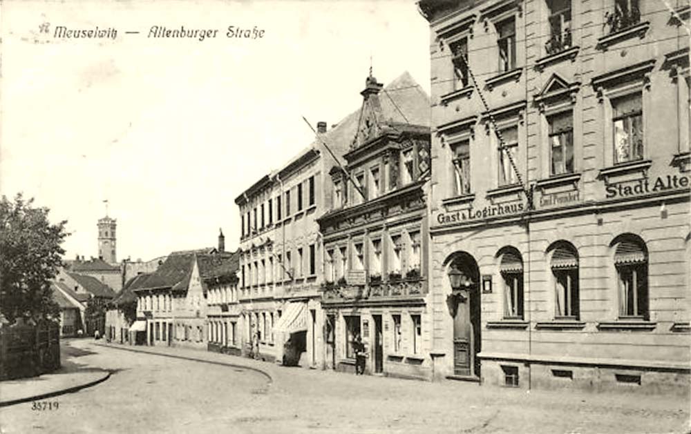 Meuselwitz. Altenburger Straße, Gast- und Logirhaus, 1912