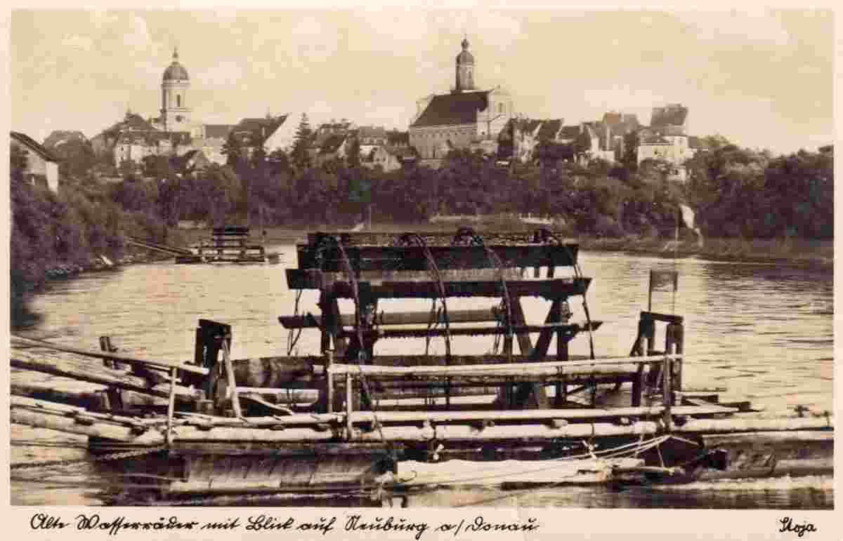 Neuburg an der Donau. Donauschiff Mühlen, 1940