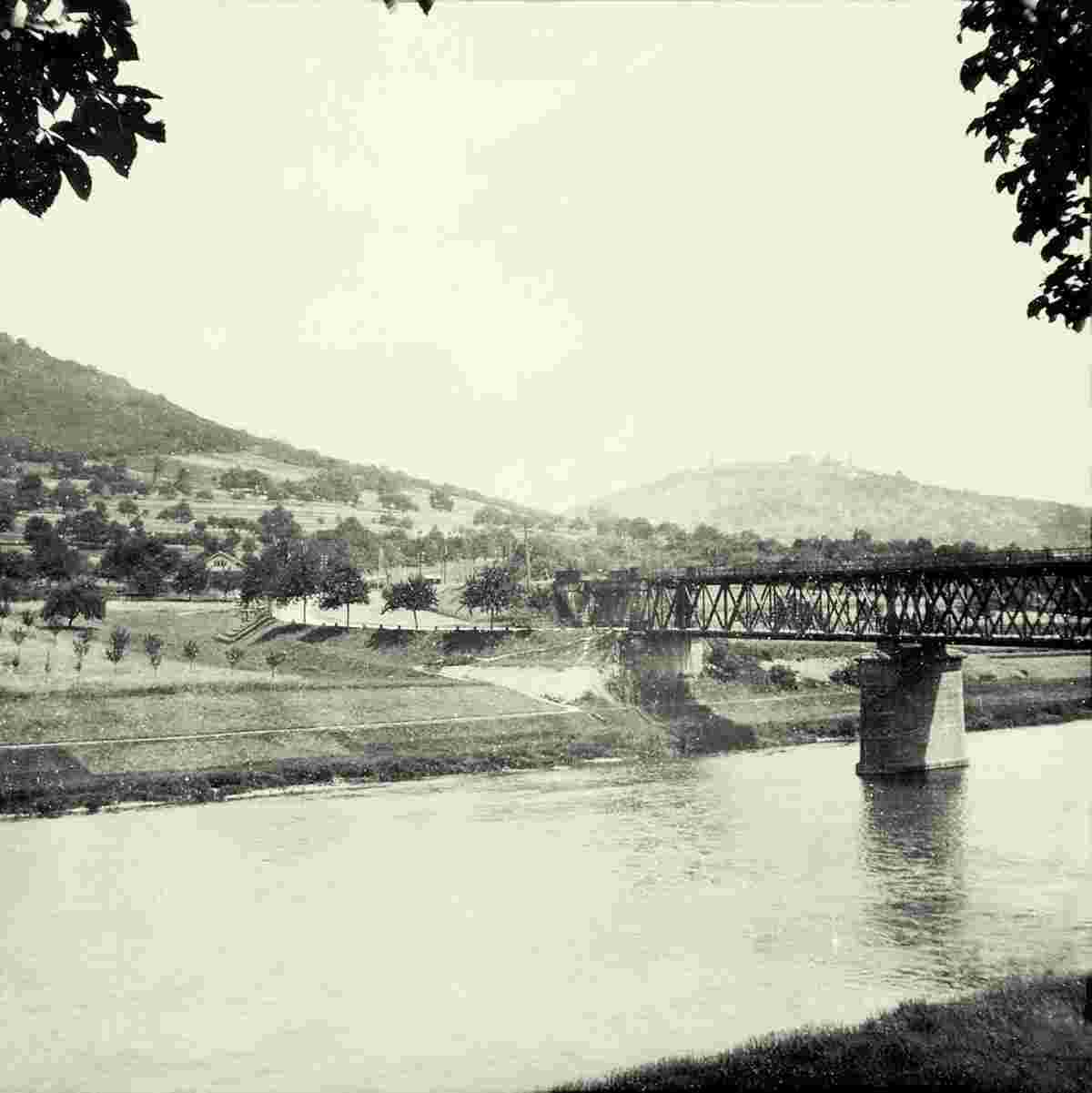 Neckarsteinach. Brücke über die Flüsse Neckar, 1907