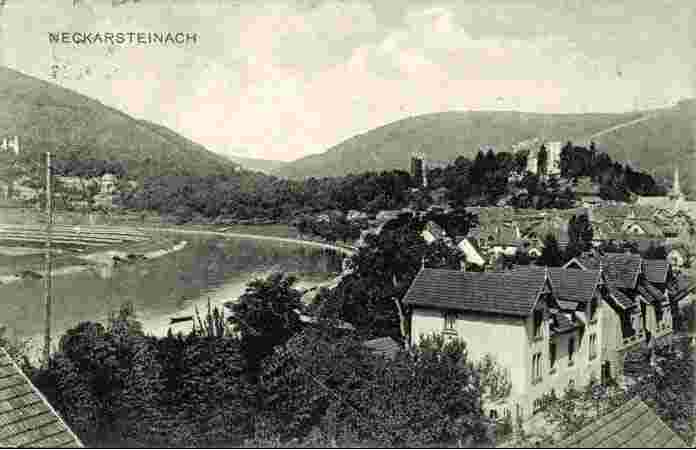 Neckarsteinach. Panorama der Stadt
