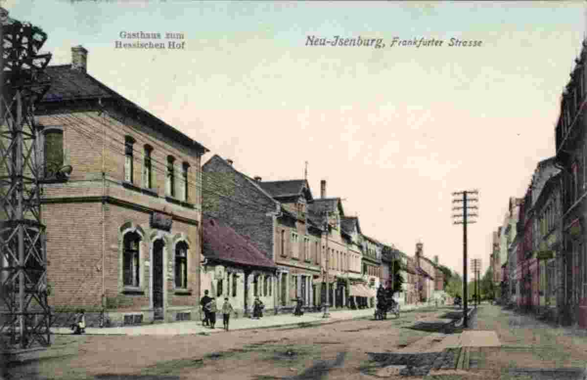 Neu-Isenburg. Frankfurter Straße, Gasthaus zum Hessischen Hof, 1912