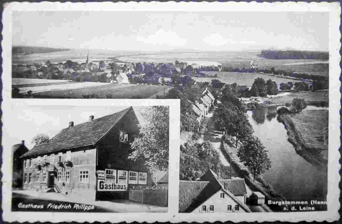 Nordstemmen. Burgstemmen - Luftaufnahme, Gasthaus Friedrich Philipps, 1939