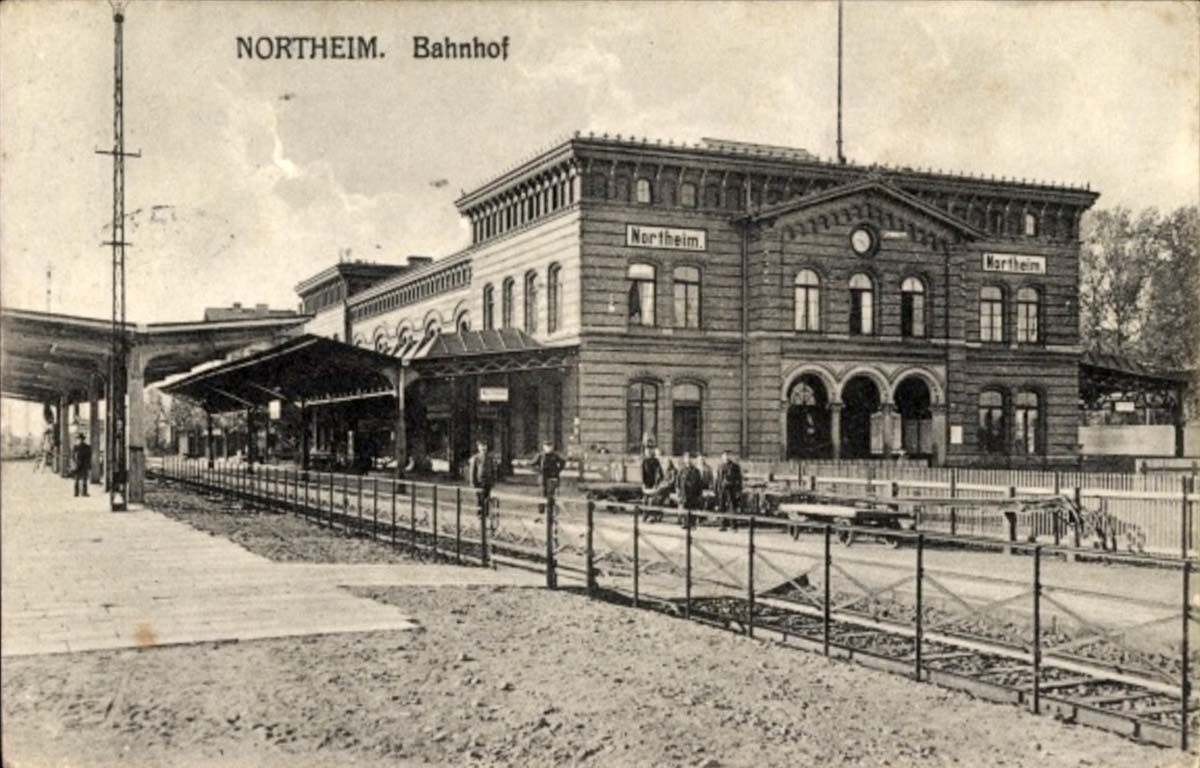 Northeim. Bahnhof, Gleisseite, 1915