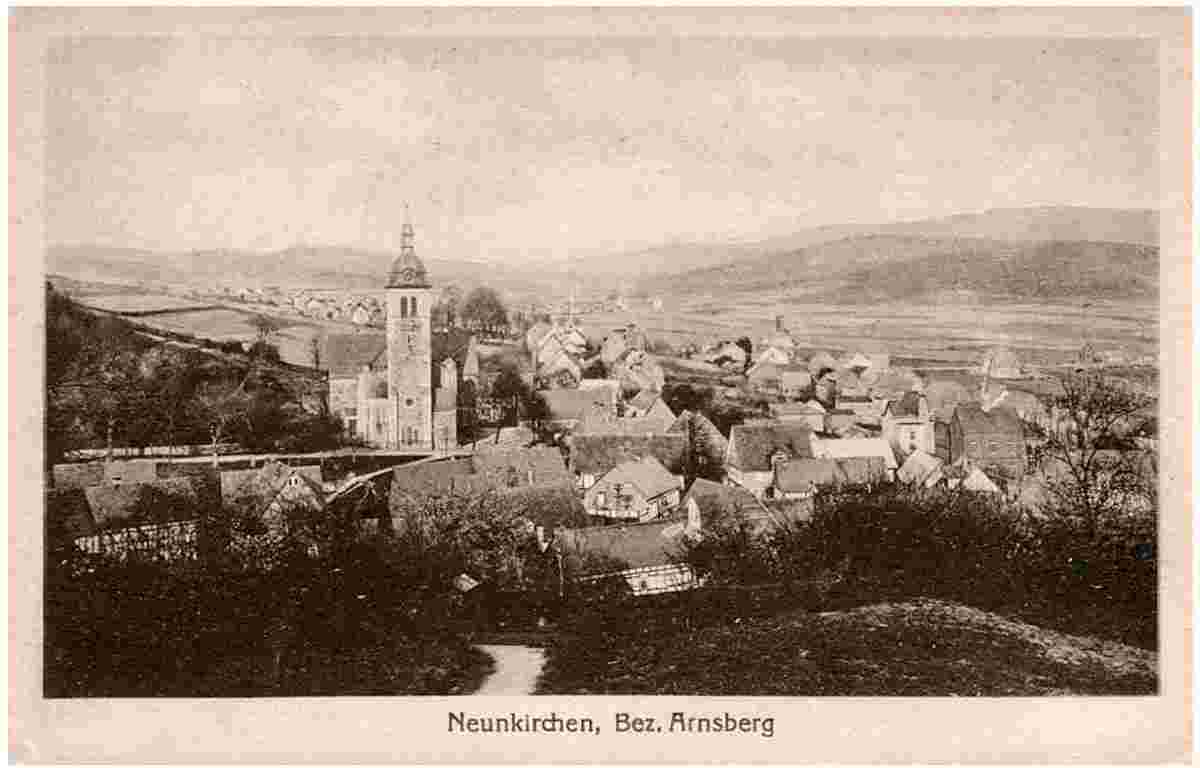 Neunkirchen. Gesamtansicht mit Kirche, 1921