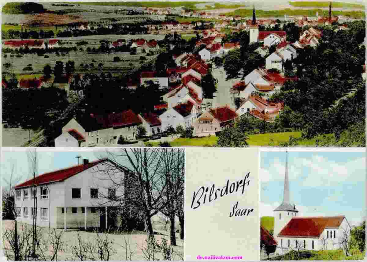 Nalbach. Bilsdorf - Panorama von Orts und Kirche
