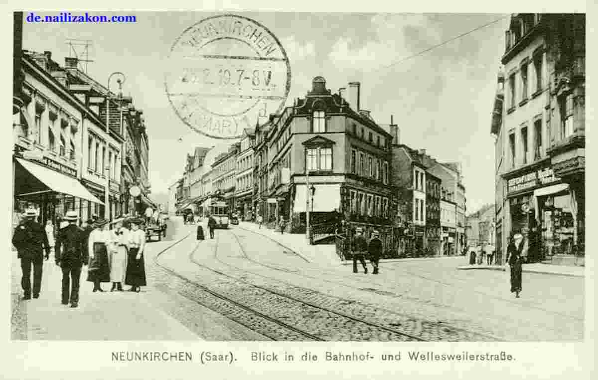 Neunkirchen. Bahnhofstraße, 1919