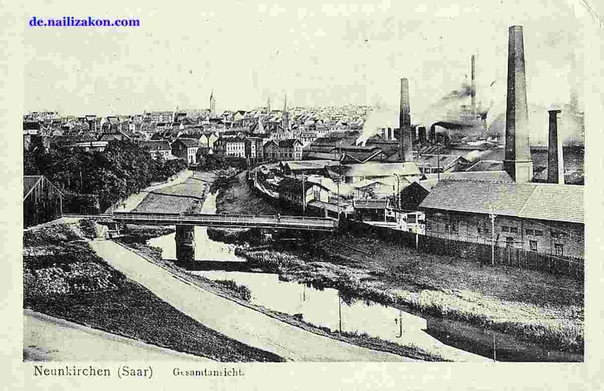 Neunkirchen. Panorama der Stadt, 1919