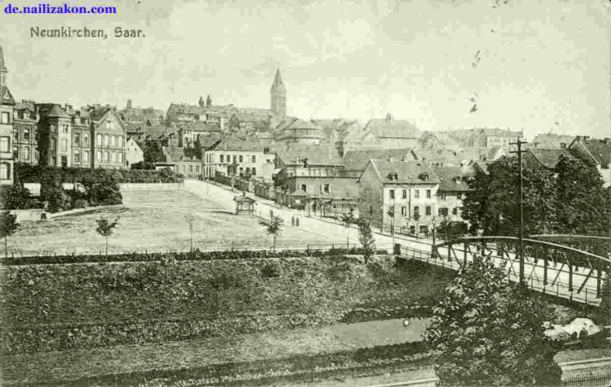Neunkirchen. Panorama von Stadt, 1918