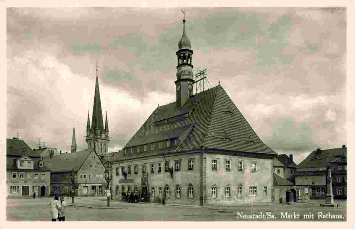 Neustadt in Sachsen. Markt und Rathaus, 1934