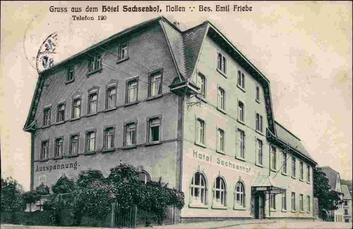Nossen. Hotel 'Sachsenhof', besitzer Emil Friebe, 1913