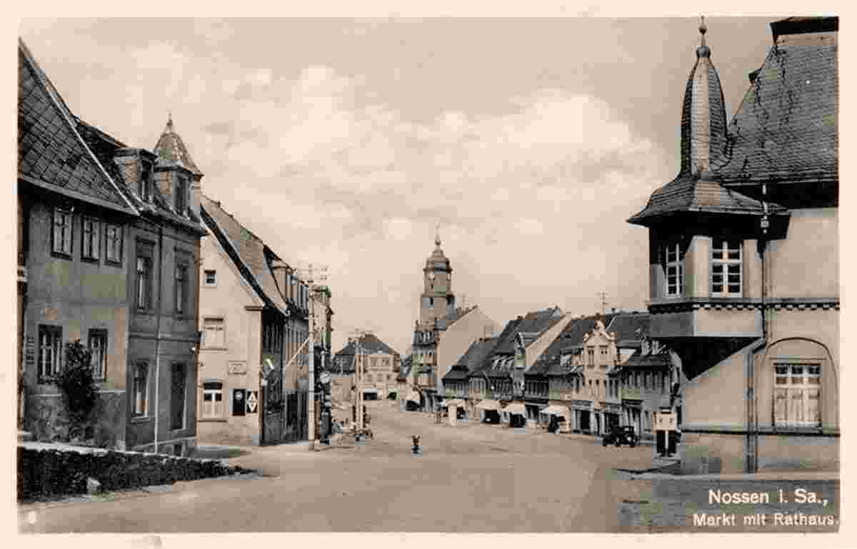 Nossen. Marktplatz mit Rathaus