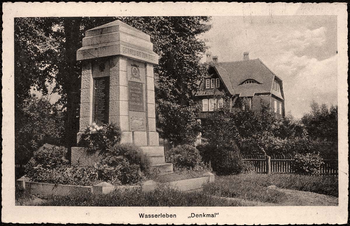 Nordharz. Wasserleben - Kriegerdenkmal, 1930