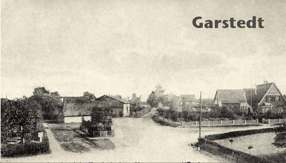 Norderstedt. Garstedt - Das alte Dorf, rechts - das Anwesen von Plambeck
