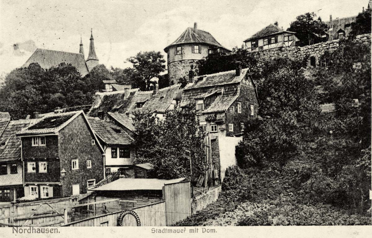 Nordhausen. Stadtmauer mit Dom, 1916