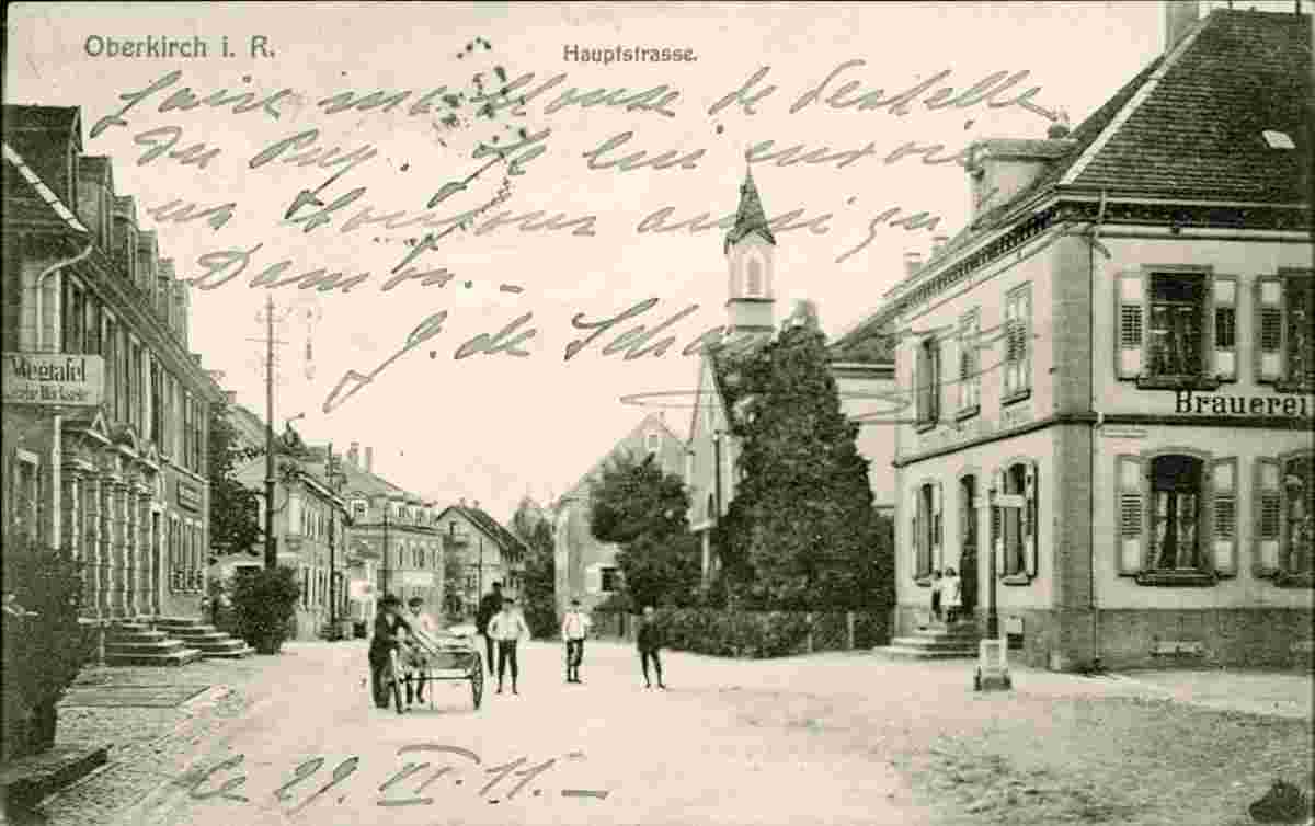 Oberkirch. Hauptstraße, Brauerei, 1911
