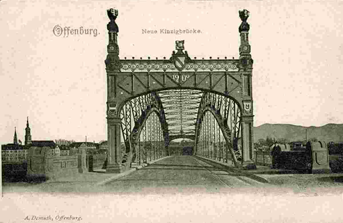 Offenburg. Bohlsbach - Neue Kinzigbrücke, erbaut 1900