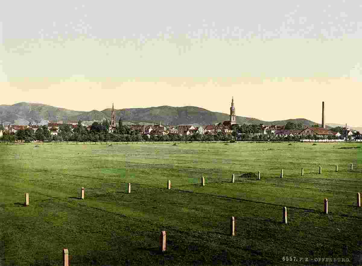 Offenburg. Panorama der Stadt, um 1890