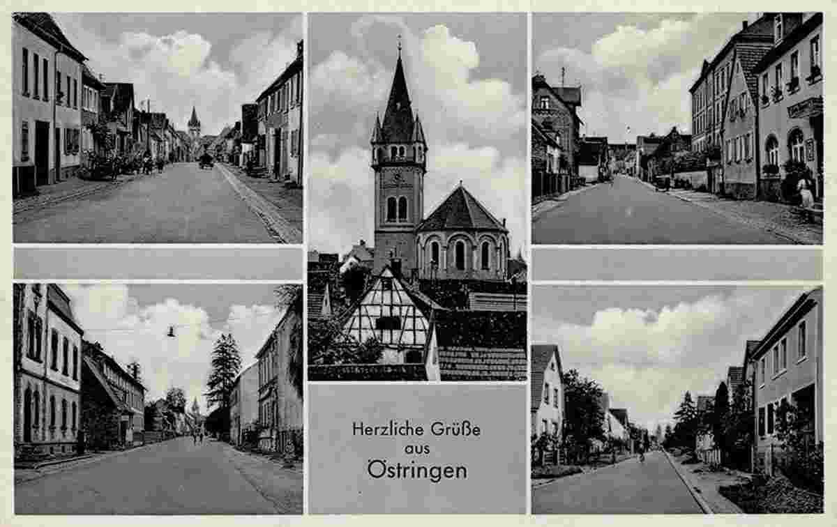 Östringen - Kirche und Panorama von Straßen