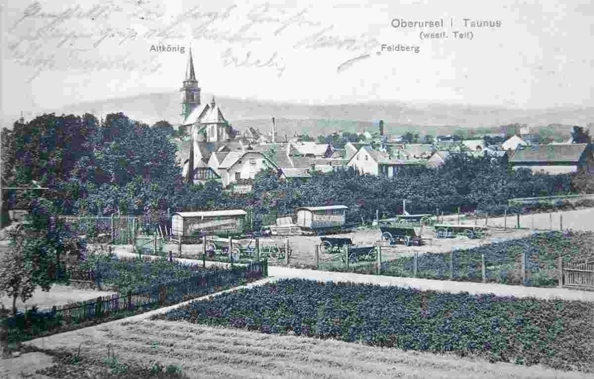 Oberursel. Westliche Teil mit blick auf Altkönig, Feldberg, 1915
