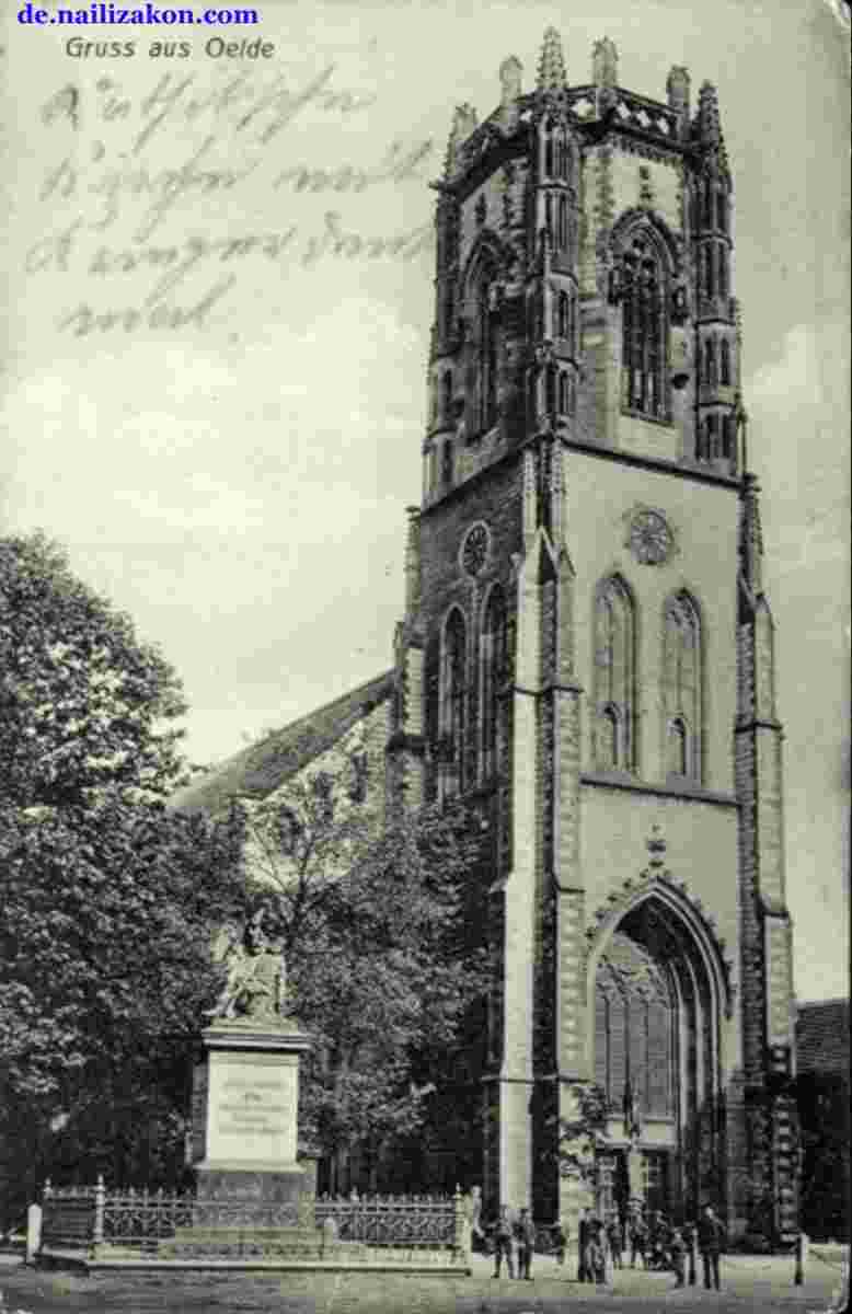 Oelde. Kirche und Denkmal, 1913
