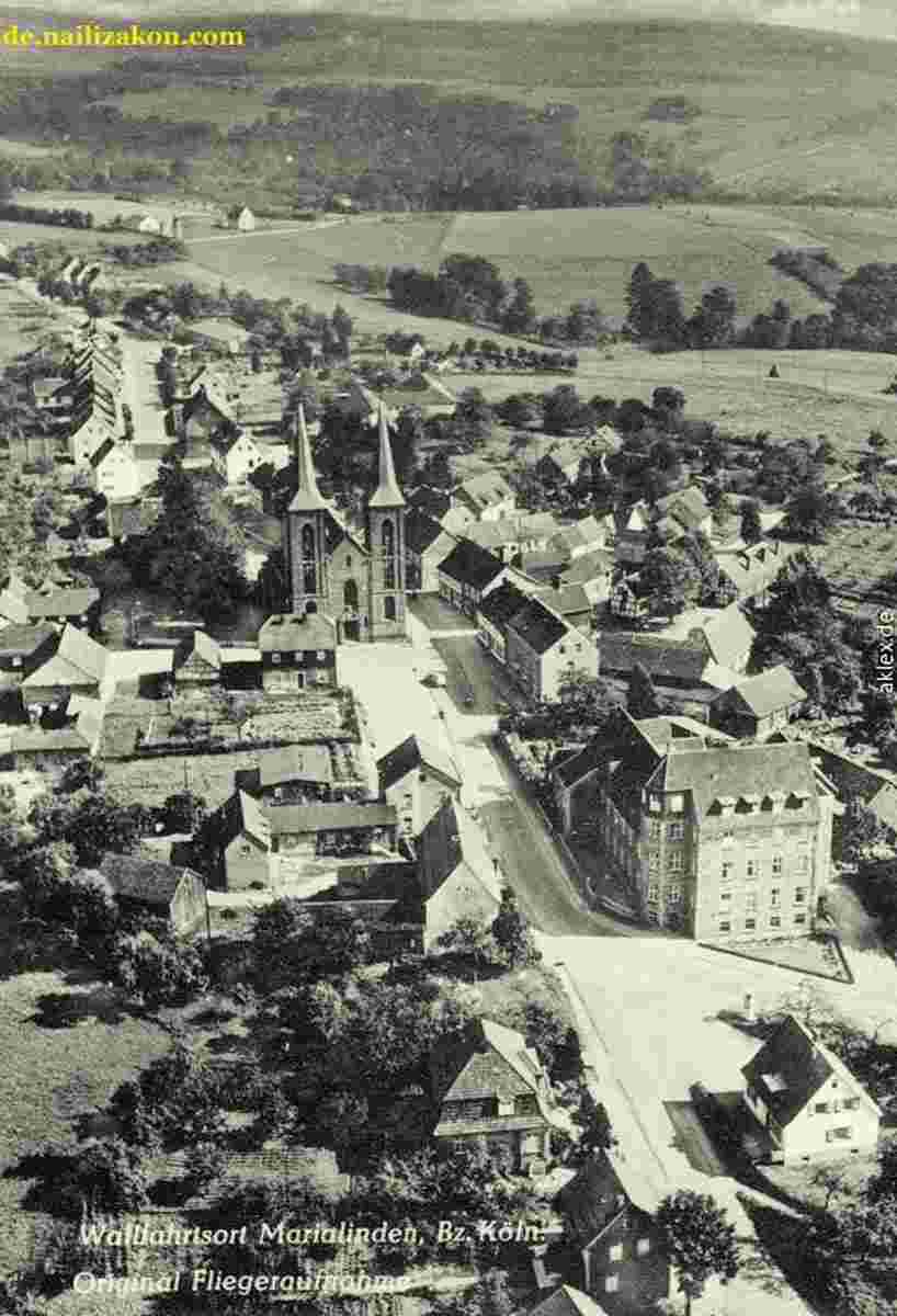 Overath. Panorama von Straße und Kathedrale, 1938