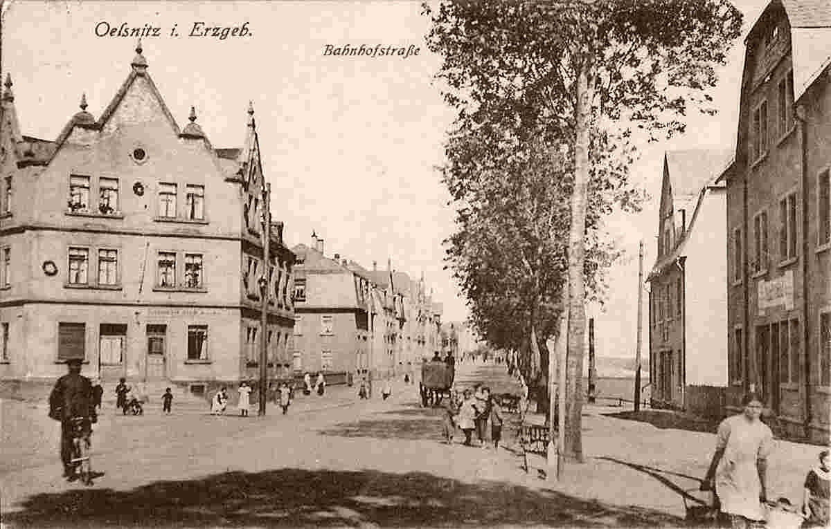 Oelsnitz (Erzgebirge). Bahnhofstraße, 1928