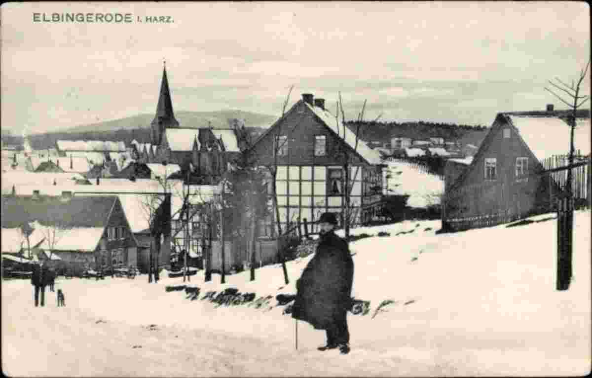 Oberharz am Brocken. Elbingerode im Winter, 1911