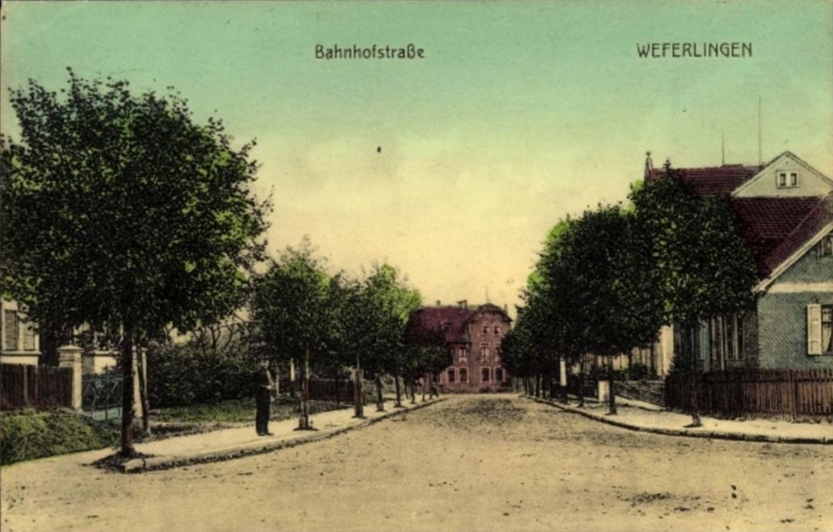 Oebisfelde-Weferlingen. Weferlingen - Bahnhofstraße, 1917