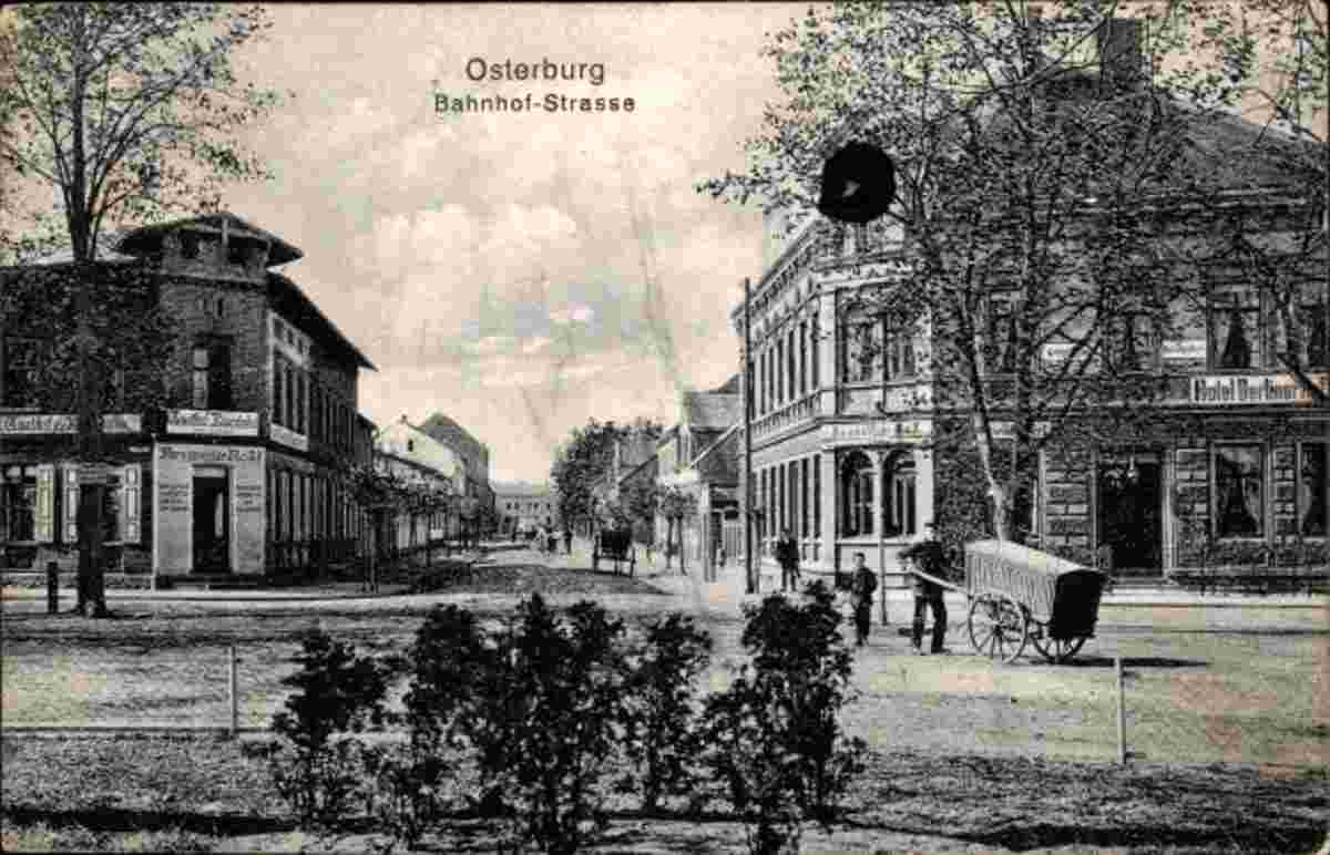 Osterburg (Altmark). Bahnhofstraße, Hotel 'Berliner Hof', 1927