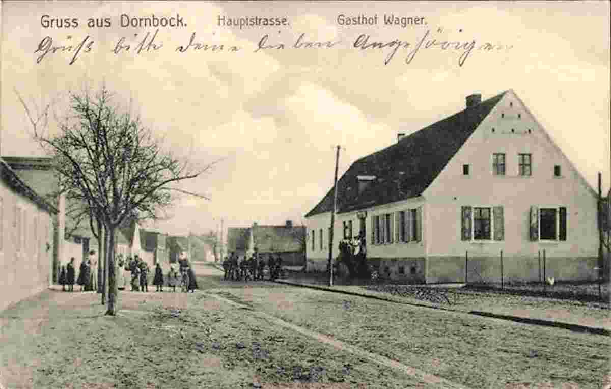 Osternienburger Land. Dornbock - Gasthof 'Wagner' an der Hauptstraße, 1910