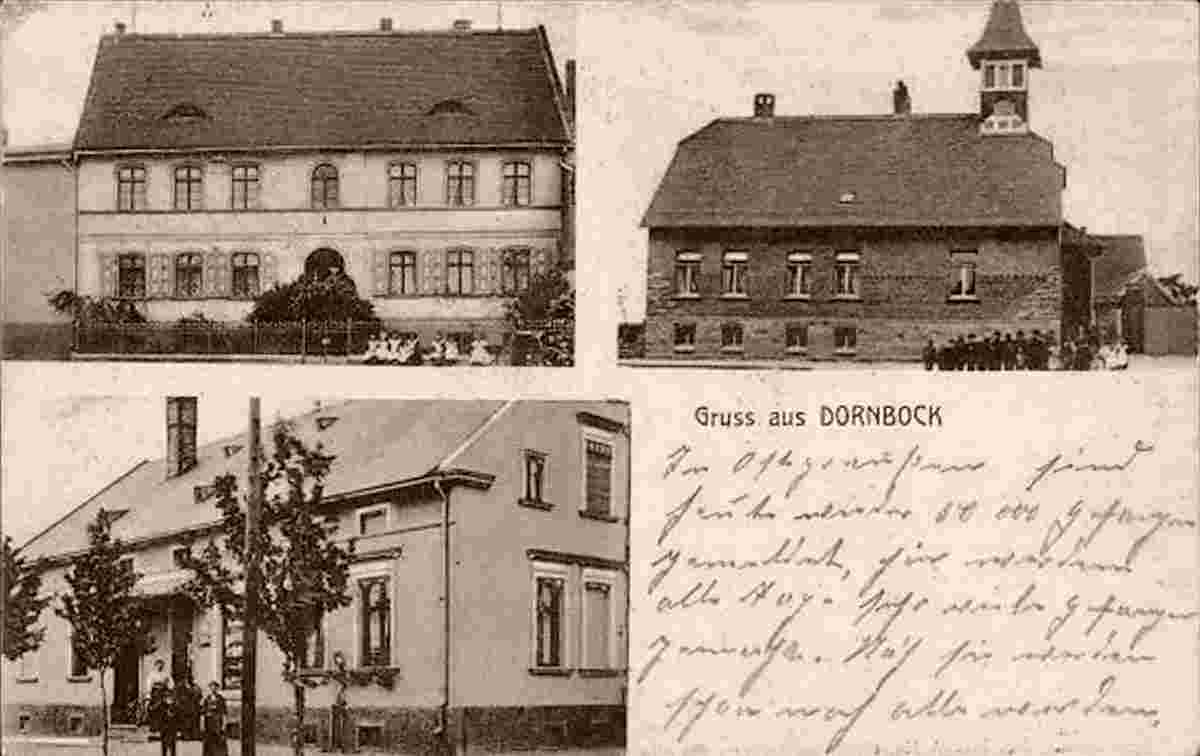 Osternienburger Land. Dornbock - Gebäudeansichten aus der Ortschaft, 1915