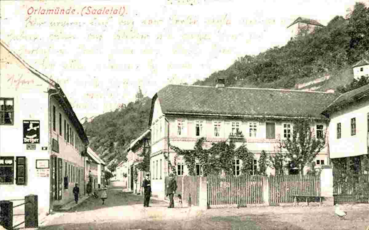 Orlamünde. Panorama von Dorfstraße, 1920