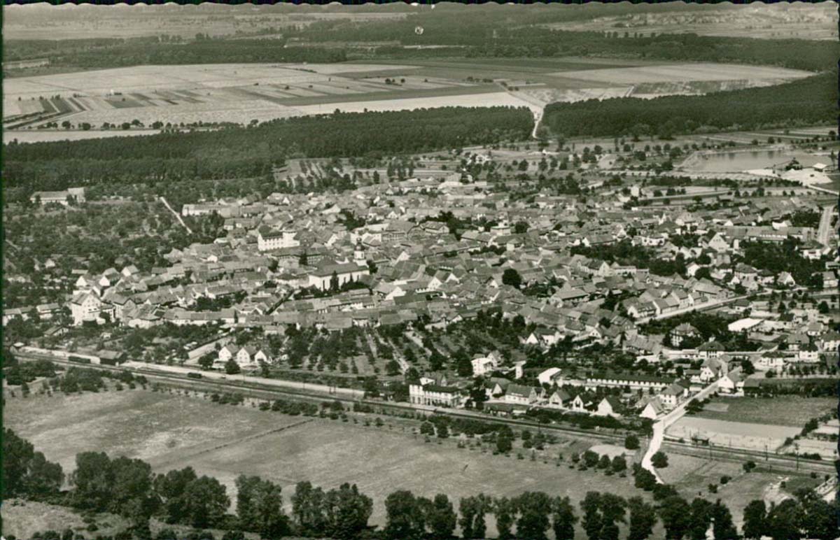 Philippsburg, Luftbild, 1963